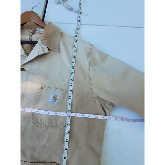 Vintage Carhartt Chore Barn Coat Canvas Jacket Corduroy Collar - Picture 9 of 11